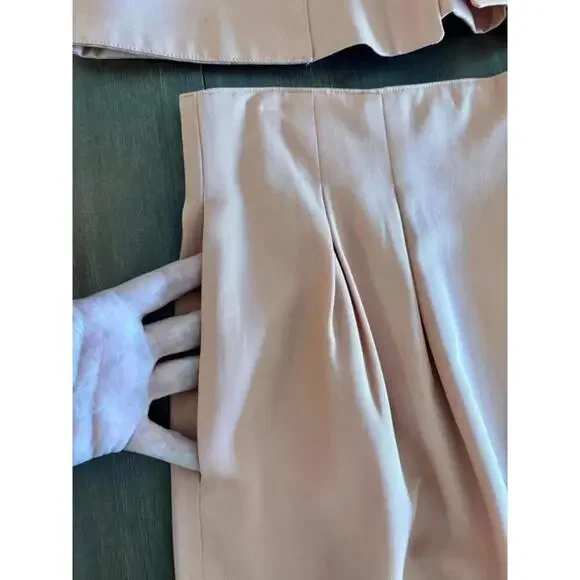 Vintage TAHARI Light Peach 100% Wool Skirt Suit – Size 6 - Picture 8 of 11